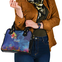 Fiji Day Shoulder Handbag Coral Reef with Tapa Motifs and Hibiscus Ocean Vibe LT03 - Polynesian Pride