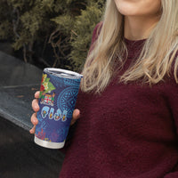 Fiji Day Tumbler Cup Coral Reef with Tapa Motifs and Hibiscus Ocean Vibe LT03 - Polynesian Pride