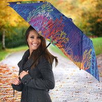 Fiji Day Umbrella Coral Reef with Tapa Motifs and Hibiscus Ocean Vibe LT03 - Polynesian Pride