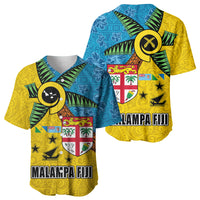 Malampa Fiji Day Baseball Jersey Tapa and Melanesian Patterns with Coat of Arms LT03 - Polynesian Pride