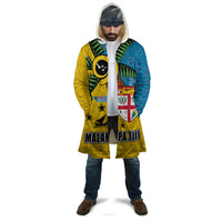 Malampa Fiji Day Cloak Tapa and Melanesian Patterns with Coat of Arms LT03 - Polynesian Pride