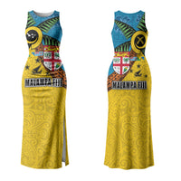 Malampa Fiji Day Couples Matching Tank Maxi Dress and Hawaiian Shirt Tapa and Melanesian Patterns with Coat of Arms LT03 - Polynesian Pride