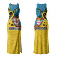 Malampa Fiji Day Family Matching Tank Maxi Dress and Hawaiian Shirt Tapa and Melanesian Patterns with Coat of Arms LT03 Mom's Dress Multicolor - Polynesian Pride