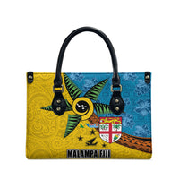 Malampa Fiji Day Leather Bag Tapa and Melanesian Patterns with Coat of Arms LT03 - Polynesian Pride