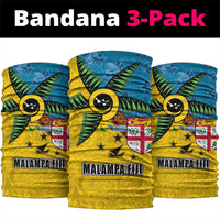 Malampa Fiji Day Neck Gaiter Tapa and Melanesian Patterns with Coat of Arms LT03 package One Size: 25*50cm Multicolor - Polynesian Pride