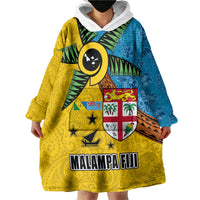 Malampa Fiji Day Wearable Blanket Hoodie Tapa and Melanesian Patterns with Coat of Arms LT03 - Polynesian Pride