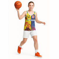 Malampa Fiji Day Basketball Jersey Volcano and Coral Reef with Culture Patterns Split Style LT03 - Polynesian Pride