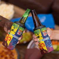 Malampa Fiji Day 4 in 1 Can Cooler Tumbler Volcano and Coral Reef with Culture Patterns Split Style LT03 - Polynesian Pride