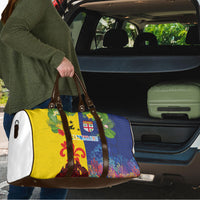 Malampa Fiji Day Travel Bag Volcano and Coral Reef with Culture Patterns Split Style LT03 - Polynesian Pride
