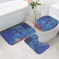 Fijian Tribal Manta Ray Bathroom Set Masi Motif with Coral Reef Ocean Vibe LT03 - Polynesian Pride