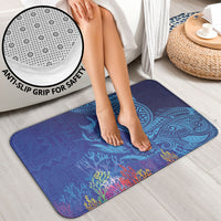 Fijian Tribal Manta Ray Bathroom Set Masi Motif with Coral Reef Ocean Vibe LT03 - Polynesian Pride