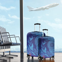 Fijian Tribal Manta Ray Luggage Cover Masi Motif with Coral Reef Ocean Vibe LT03 - Polynesian Pride