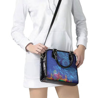 Fijian Tribal Manta Ray Shoulder Handbag Masi Motif with Coral Reef Ocean Vibe LT03 - Polynesian Pride