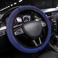 Fijian Tribal Manta Ray Steering Wheel Cover Masi Motif with Coral Reef Ocean Vibe LT03 Universal Fit Blue - Polynesian Pride