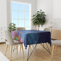 Fijian Tribal Manta Ray Tablecloth Masi Motif with Coral Reef Ocean Vibe LT03 - Polynesian Pride