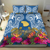 Custom Hawaii Lanai Island Bedding Set Hibiscus Turle and Map with Polynesian Spiral LT03 - Polynesian Pride