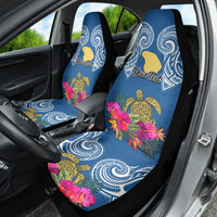 Custom Hawaii Lanai Island Car Seat Cover Hibiscus Turle and Map with Polynesian Spiral LT03 - Polynesian Pride