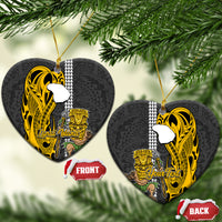 Custom Hawaii Lanai Island Ceramic Ornament Hawaiian Warrior and Kakau Symbols Abstract Tattoo LT03 - Polynesian Pride