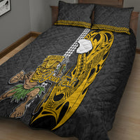 Custom Hawaii Lanai Island Quilt Bed Set Hawaiian Warrior and Kakau Symbols Abstract Tattoo LT03 - Polynesian Pride
