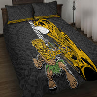 Custom Hawaii Lanai Island Quilt Bed Set Hawaiian Warrior and Kakau Symbols Abstract Tattoo LT03 - Polynesian Pride