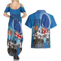 Fiji Rugby Sevens Couples Matching Summer Maxi Dress and Hawaiian Shirt Commemorate Gold Medal - Rio de Janeiro 2016 LT03 - Polynesian Pride