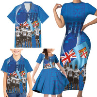 Fiji Rugby Sevens Family Matching Short Sleeve Bodycon Dress and Hawaiian Shirt Commemorate Gold Medal - Rio de Janeiro 2016 LT03 - Polynesian Pride