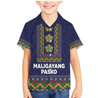 Philippines Merry Christmas Family Matching Mermaid Dress and Hawaiian Shirt Maligayang Pasko with Parol and Xmas Pattern Barong Style