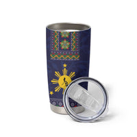 Philippines Merry Christmas Tumbler Cup Maligayang Pasko with Parol and Xmas Pattern Barong Style