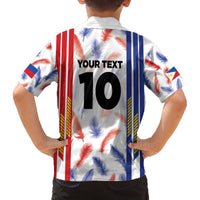 Custom Philippines Champions Football Jersey Family Matching Off The Shoulder Long Sleeve Dress and Hawaiian Shirt