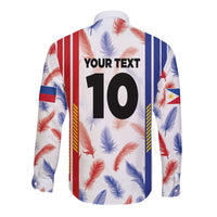 Custom Philippines Champions Football Jersey Long Sleeve Button Shirt