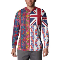 Hawaiian Lei Button Sweatshirt National Flag Striped Style