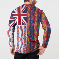 Hawaiian Lei Button Sweatshirt National Flag Striped Style