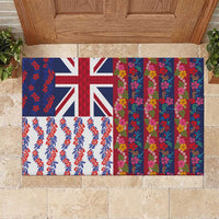 Hawaiian Lei Rubber Doormat National Flag Striped Style
