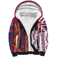 Hawaiian Lei Sherpa Hoodie National Flag Striped Style