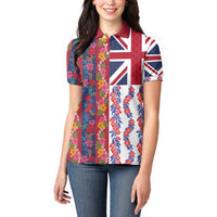 Hawaiian Lei Women Polo Shirt National Flag Striped Style