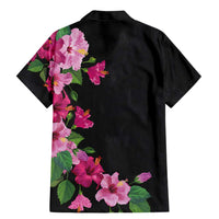 Hawaiian Hibiscus and Art Polynesian Tattoo Family Matching Mermaid Dress and Hawaiian Shirt Black Color LT03 - Polynesian Pride