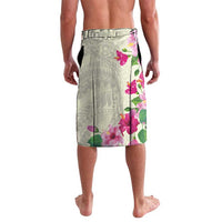 Hawaiian Hibiscus and Art Polynesian Tattoo Lavalava Beige Color