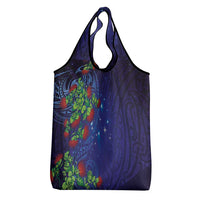 Matariki New Zealand Maori and Pohutukawa Grocery Bag Galaxy Blue Sky Style