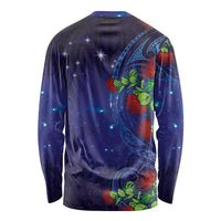 Matariki New Zealand Maori and Pohutukawa Long Sleeve Shirt Galaxy Blue Sky Style