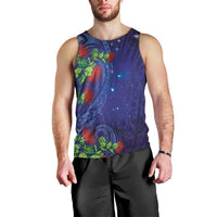 Matariki New Zealand Maori and Pohutukawa Men Tank Top Galaxy Blue Sky Style