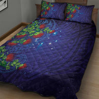 Matariki New Zealand Maori and Pohutukawa Quilt Bed Set Galaxy Blue Sky Style