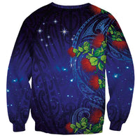 Matariki New Zealand Maori and Pohutukawa Sweatshirt Galaxy Blue Sky Style