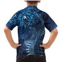 Matariki New Zealand Maori Silver Fern Family Matching Mermaid Dress and Hawaiian Shirt Galaxy Blue Sky Style