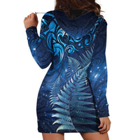 Matariki New Zealand Maori Silver Fern Hoodie Dress Galaxy Blue Sky Style