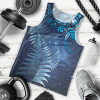 Matariki New Zealand Maori Silver Fern Men Tank Top Galaxy Blue Sky Style