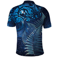 Matariki New Zealand Maori Silver Fern Polo Shirt Galaxy Blue Sky Style