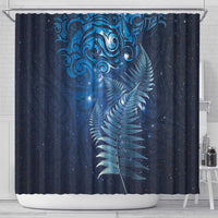 Matariki New Zealand Maori Silver Fern Shower Curtain Galaxy Blue Sky Style