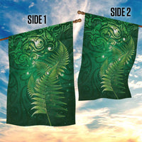 Matariki New Zealand Maori Silver Fern Garden Flag Galaxy Green Sky Style