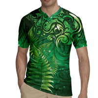 Matariki New Zealand Maori Silver Fern Rugby Jersey Galaxy Green Sky Style