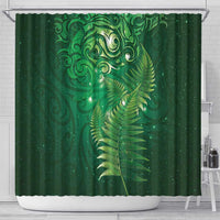 Matariki New Zealand Maori Silver Fern Shower Curtain Galaxy Green Sky Style